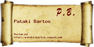 Pataki Bartos névjegykártya